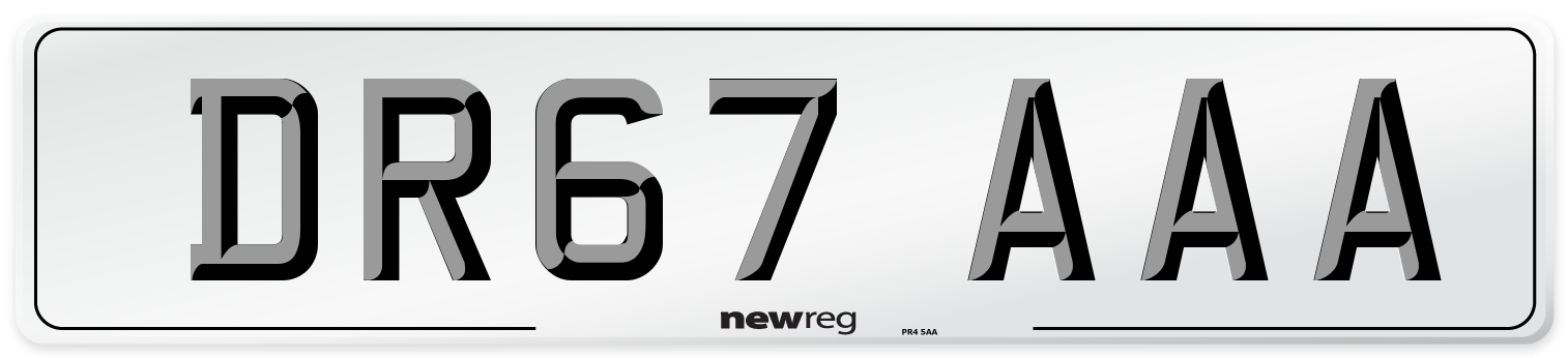 DR67 AAA Number Plate from New Reg